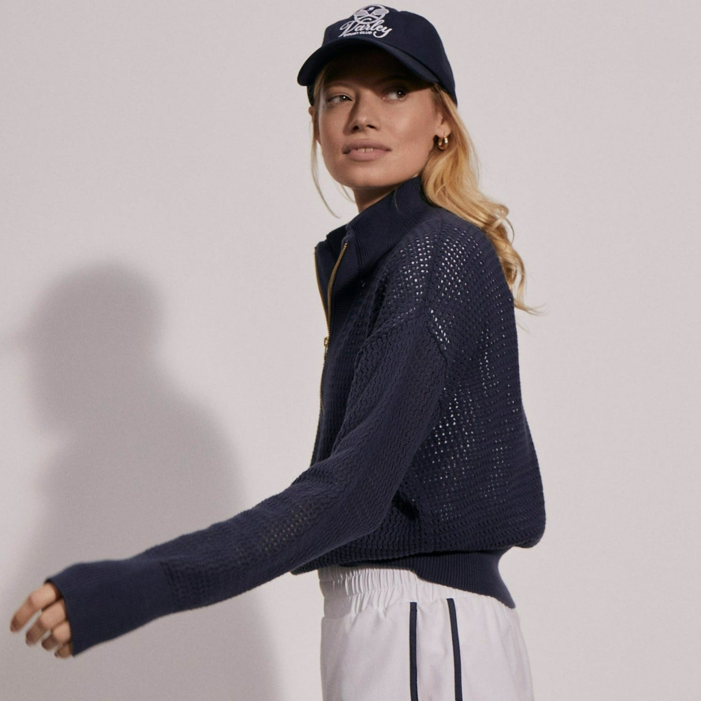Varley_Aurora Half - Zip Knit - Blue Nights