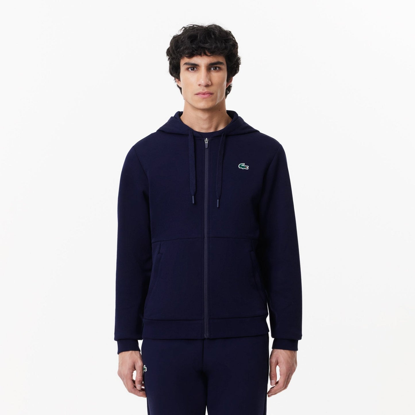 Lacoste_Sweatshirt desportiva com fecho e capuz - Azul marinho